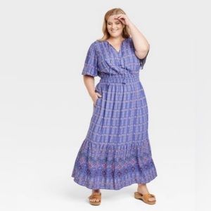 Women Flutter Sleeve Maxi Boho Dress - Knox Rose Blue Bead